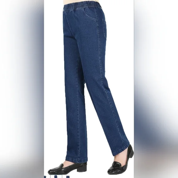 🛍️BUNDLE ONLY ITEM🛍️NWT Dark Blue Elastic Waist Pants - Picture 9 of 12